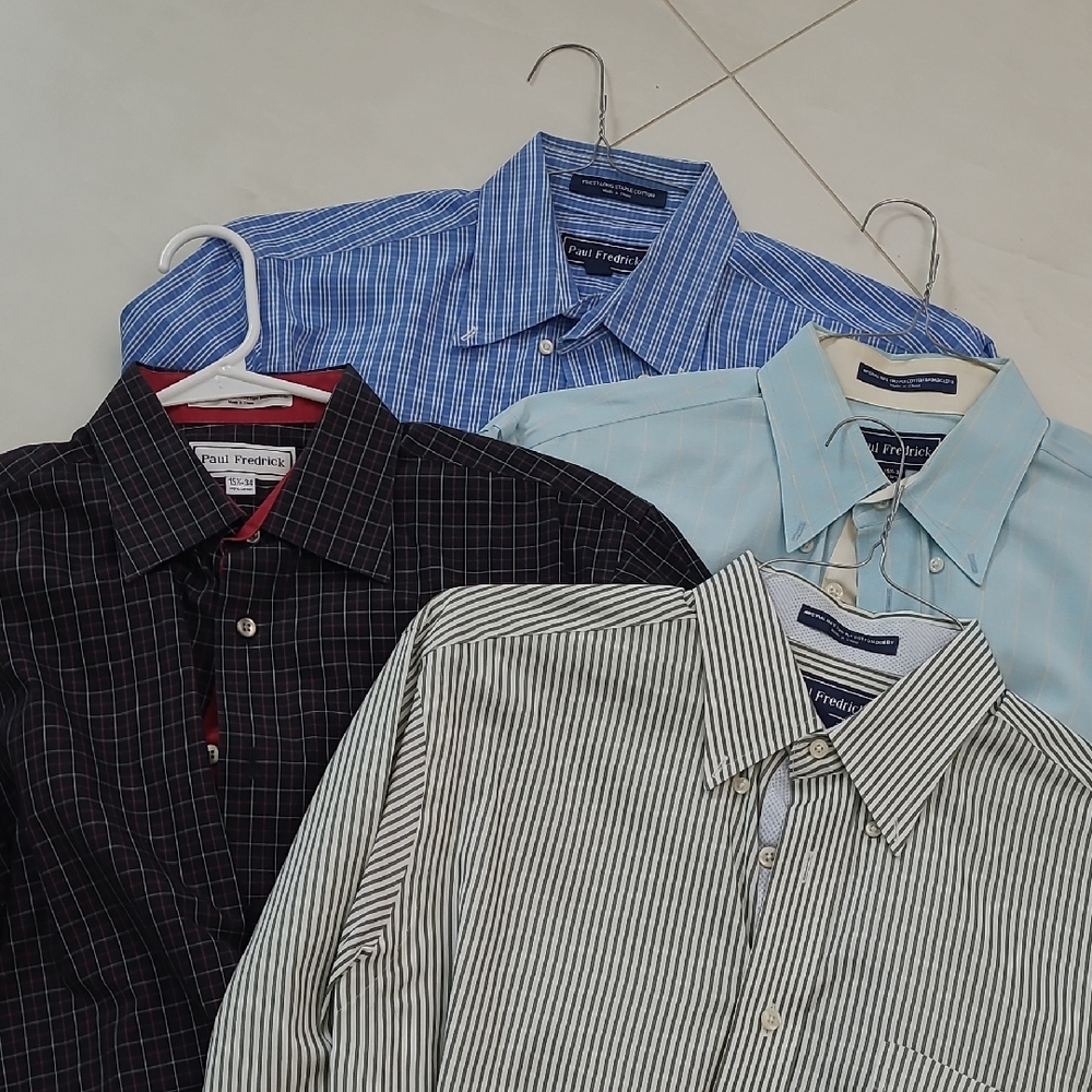 Paul Fredrick Men's Assorted Dress Shirts - Blue, Black, Green, Cream